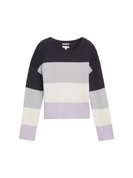 Свитер TOM TAILOR, цвет marine blue/Lilac/Pastel purple