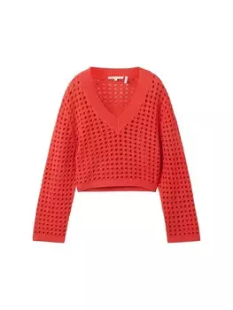 Свитер TOM TAILOR DENIM Sweater, ярко-красный