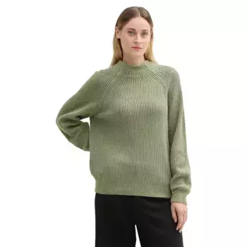 Свитер Tom Tailor Knit Plated Rib, зеленый