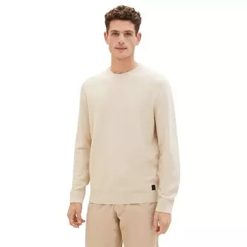 Свитер Tom Tailor Structured Crew Neck, бежевый