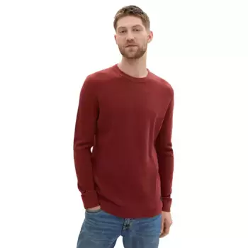 Свитер Tom Tailor Structured Crewneck Knit, красный