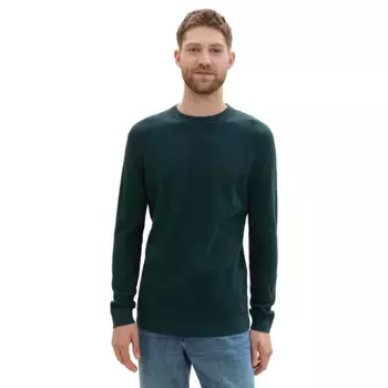 Свитер Tom Tailor Structured Crewneck Knit, зеленый