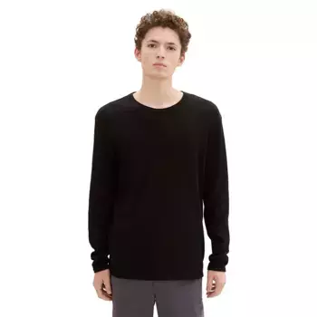 Свитер Tom Tailor Structured Roll Edge Knit, черный