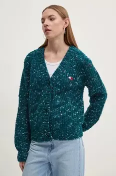 Свитер Томми Джинс Tommy Jeans, бирюзовый