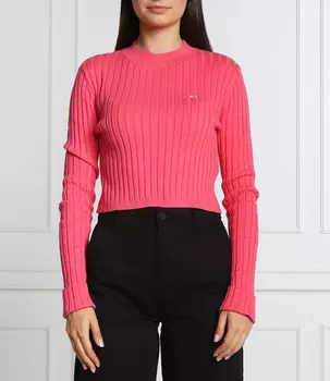 Свитер Tommy Jeans cropped fit, роза