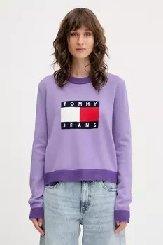Свитер Tommy Jeans, фиолетовый