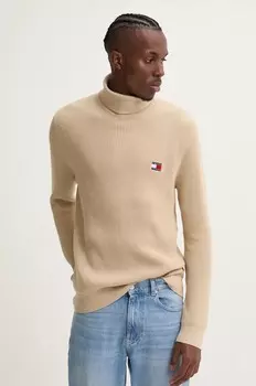 Свитер Tommy Jeans из смесовой шерсти, коричневый