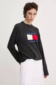 Свитер Tommy Jeans из смесовой шерсти, серый