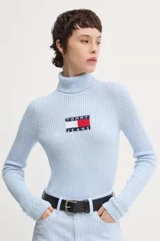 Свитер Tommy Jeans из смесовой шерсти, синий