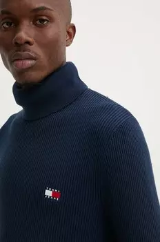 Свитер Tommy Jeans из смесовой шерсти, темно-синий