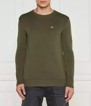 Свитер Tommy Jeans облегающий, зеленый