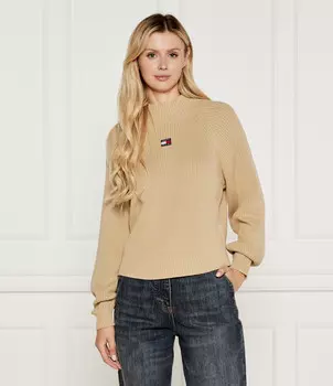 Свитер Tommy Jeans Relaxed fit, бежевый