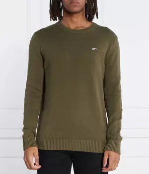 Свитер Tommy Jeans Slim Fit, зеленый