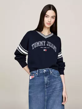 Свитер Tommy Jeans VARSITY Regular Fit, темно-синий