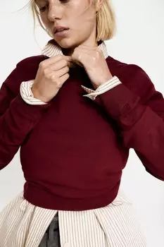 Свитер тонкой вязки H&M, красный