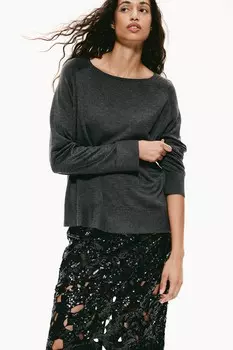 Свитер тонкой вязки H&M, серый