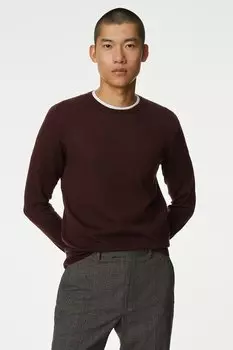Свитер тонкой вязки из мериноса Marks & Spencer, фиолетовый
