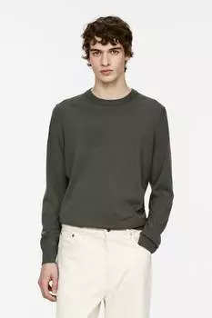 Свитер тонкой вязки из мериносовой шерсти Arket, коричневый