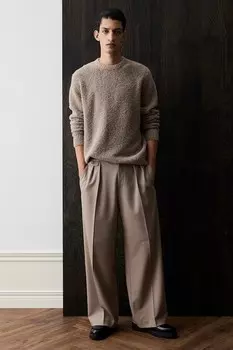 Свитер тонкой вязки обычного кроя H&M, бежевый