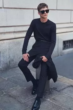 Свитер тонкой вязки приталенного кроя H&M, синий