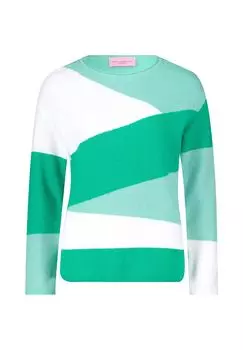 Свитер тонкой вязки с колор-блоками BETTY BARCLAY, цвет Patch Green/Petrol