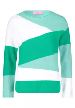 Свитер тонкой вязки с колор-блоками Betty Barclay, зеленый