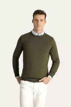 Свитер тонкой вязки с овальным вырезом горловины Kigili, зеленый