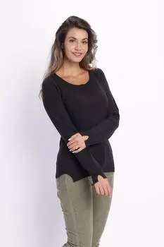 Свитер тонкой вязки с овальным вырезом горловины Lee Cooper, черный