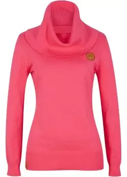 Свитер тонкой вязки с широким воротником Bpc Bonprix Collection, розовый