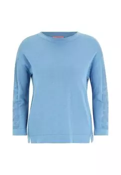 Свитер тонкой вязки с трикотажными деталями BETTY BARCLAY, цвет Ocean Blue