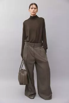 Свитер тонкой вязки с водолазкой H&M, зеленый