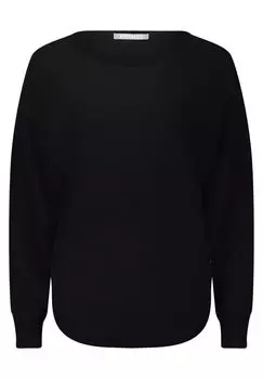 Свитер тонкой вязки с вырезом лодочкой. Betty & Co, черный