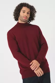 Свитер тонкой вязки с высоким воротником U S Polo Assn , бургундия