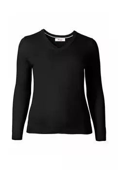 Свитер тонкой вязки sheego, черный