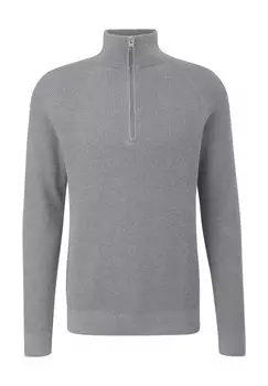 Свитер тонкой вязки, тройская, ребристая структура, мужской s.Oliver, цвет Grey Black