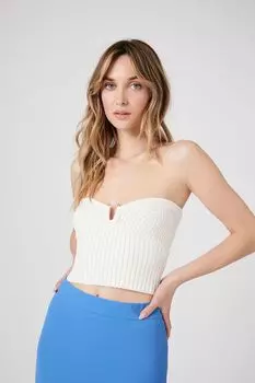 Свитер-топ без рукавов в форме сердца Forever 21, белый