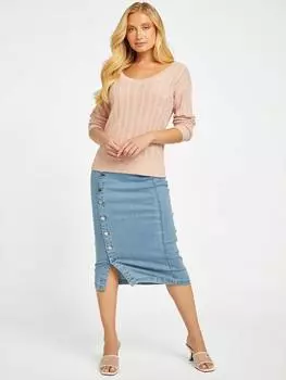 Свитер Tracee с V-образным вырезом Guess Factory, цвет vapor rose