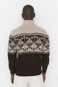 Свитер Trendyol мужской облегающий, бежевый