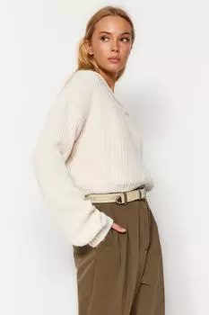 Свитер Trendyol трикотажный, серый