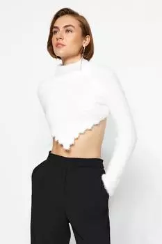 Свитер Trendyol укороченный, белый