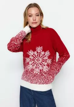 Свитер TRUI CASUAL Trendyol, красный