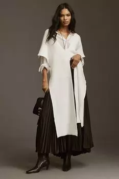 Свитер-туника Anthropologie с разрезами, белый