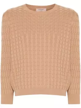Свитер TWINSET с косами, серый