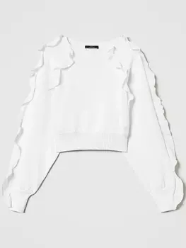 Свитер TWINSET с оборками, белый