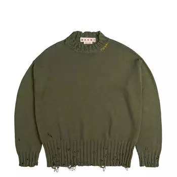 Свитер Twisted Crewneck Sweater Marni, зеленый