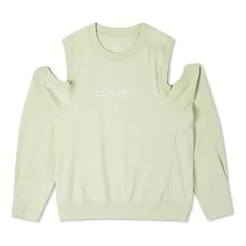 Свитер twisted knits cold shoulder top 'light green' Converse, зеленый
