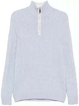 Свитер Two Tone Cable 1/2 Zip N.Peal, синий