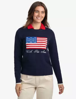 Свитер U.S. Polo Assn. Flag Crew Neck, темно-синий