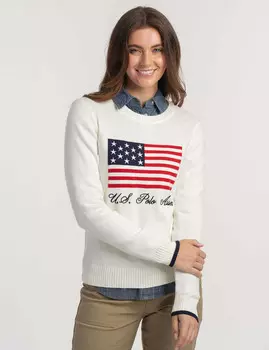 Свитер U.S. Polo Assn. Flag Crew Neck, белый