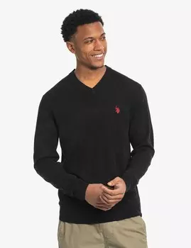 Свитер U.S. Polo Assn. Soft Engineered Stripe Crew Neck, черный